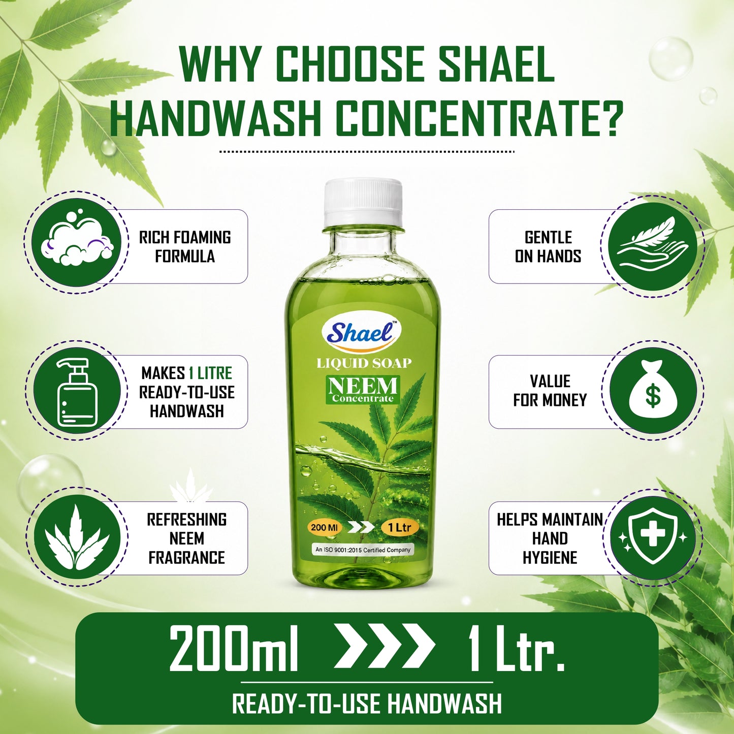 Shael Neem Liquid Soap Concentrate (200 ml)