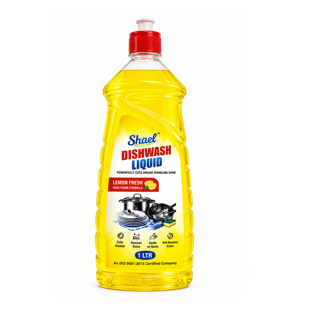 Shael Lemon Fresh Dishwash Liquid – Powerful Grease Cutting (1 Ltr)