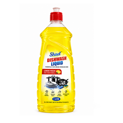 Shael Lemon Fresh Dishwash Liquid – Powerful Grease Cutting (1 Ltr)
