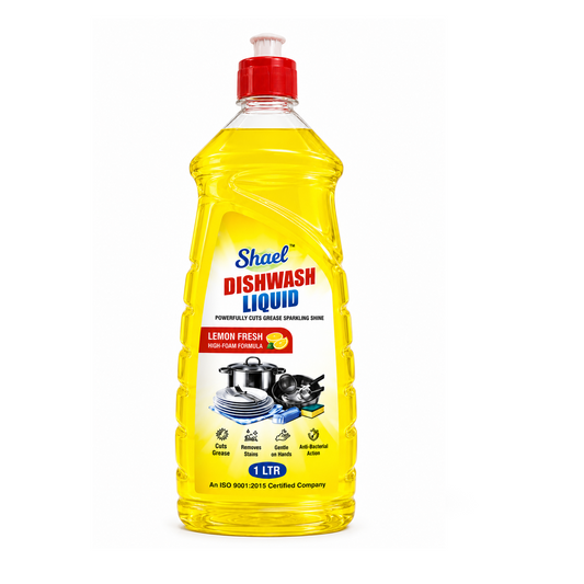 Shael Lemon Fresh Dishwash Liquid – Powerful Grease Cutting (1 Ltr)