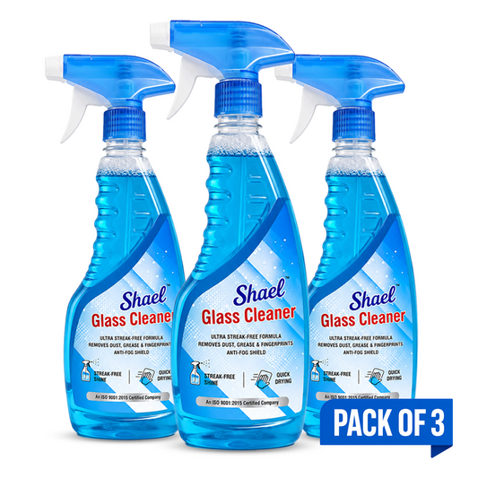 Shael Glass Cleaner Spray 500ml (Pack of 3) – Streak-Free Shine & Powerful Stain Remover – ₹73.3/bottle