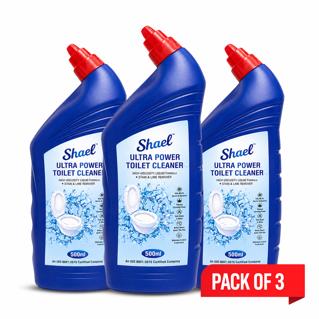 Shael Ultra Power Toilet Cleaner Liquid 500ml (Pack of 3) – Tough Stain & Lime Remover – ₹62.3/bottle