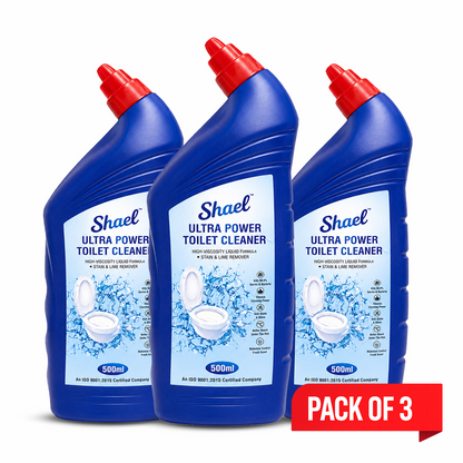 Shael Ultra Power Toilet Cleaner Liquid 500ml (Pack of 3) – Tough Stain & Lime Remover – ₹62.3/bottle