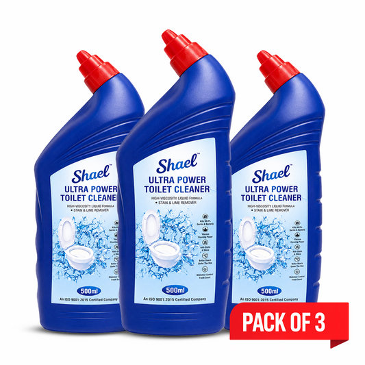 Shael Ultra Power Toilet Cleaner Liquid 500ml (Pack of 3) – Tough Stain & Lime Remover – ₹62.3/bottle