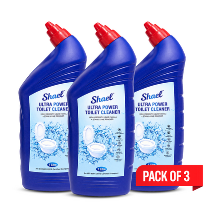 Shael Ultra Power Toilet Cleaner Spray/Liquid 1 Ltr (Pack of 3) – Tough Stain & Lime Remover – ₹80/bottle