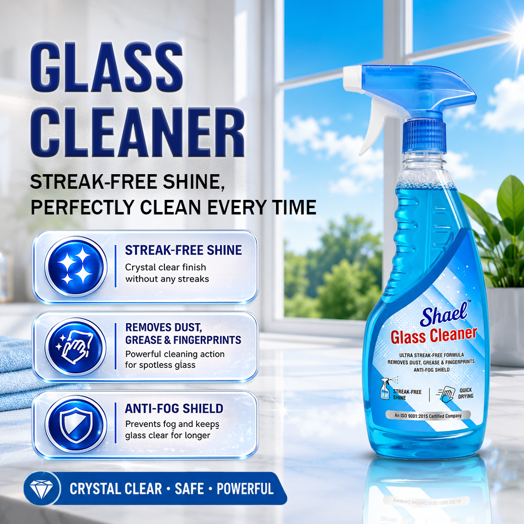 Shael Glass Cleaner Spray 500ml (Pack of 3) – Streak-Free Shine & Powerful Stain Remover – ₹73.3/bottle