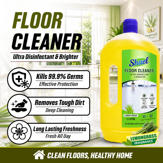 Shael Lemon Floor Cleaner 1 Litre (Pack of 3) | Floral Fresh Shine & Disinfectant Floor Cleaner – ₹70.6/bottle