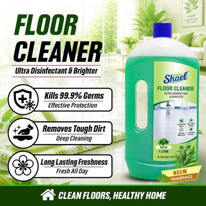 Shael Neem Floor Cleaner 1 Litre (Pack of 2) | Floral Fresh Shine & Disinfectant Floor Cleaner – ₹77.5/bottle