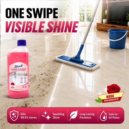Shael Rose Floor Cleaner 500ML (Pack of 2) | Floral Fresh Shine & Disinfectant Floor Cleaner – ₹67.5/bottle