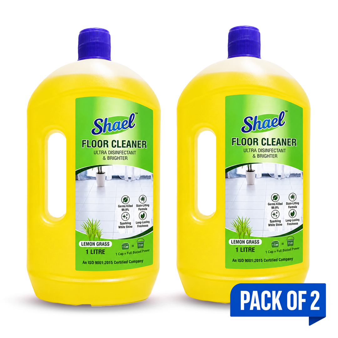 Shael Lemon Floor Cleaner 1 Litre (Pack of 2) | Floral Fresh Shine & Disinfectant Floor Cleaner – ₹77.5/bottle