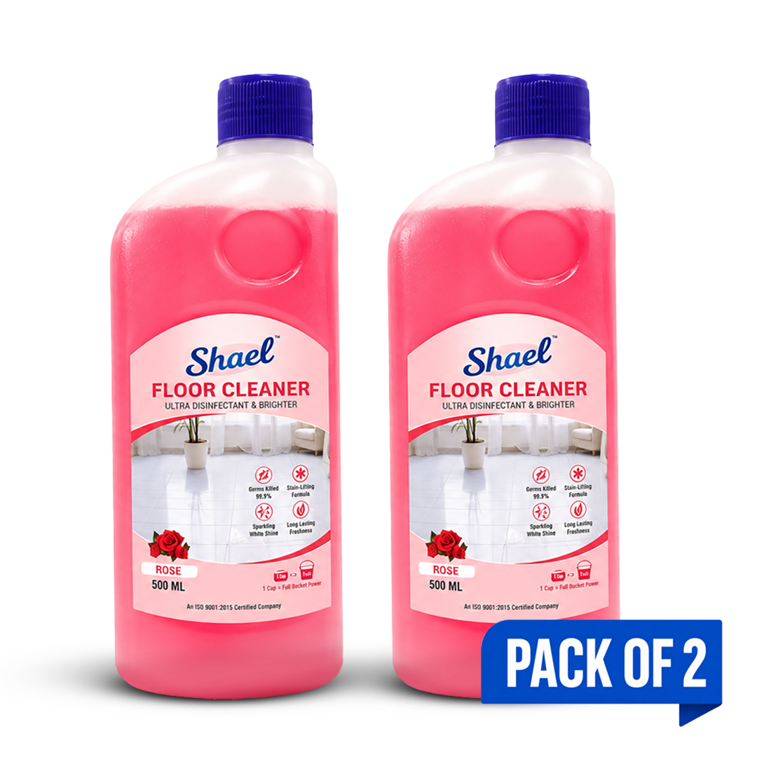 Shael Rose Floor Cleaner 500ML (Pack of 2) | Floral Fresh Shine & Disinfectant Floor Cleaner – ₹67.5/bottle
