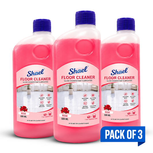 Shael Rose Floor Cleaner 500ML (Pack of 3) | Floral Fresh Shine & Disinfectant Floor Cleaner – ₹60.6/bottle