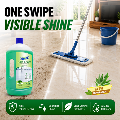 Shael Neem Floor Cleaner 1 Litre (Pack of 2) | Floral Fresh Shine & Disinfectant Floor Cleaner – ₹77.5/bottle