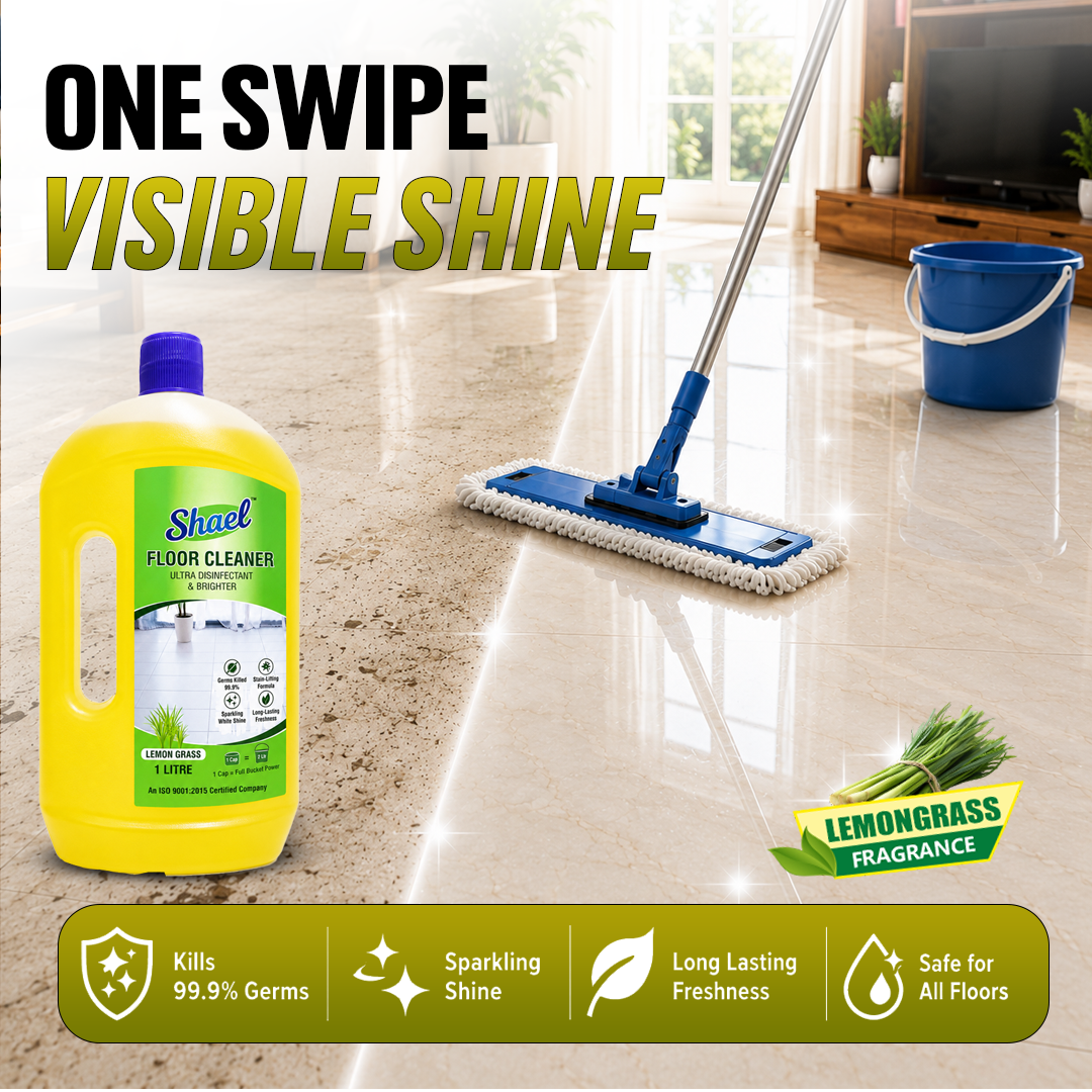 Shael Lemon Floor Cleaner 1 Litre (Pack of 2) | Floral Fresh Shine & Disinfectant Floor Cleaner – ₹77.5/bottle