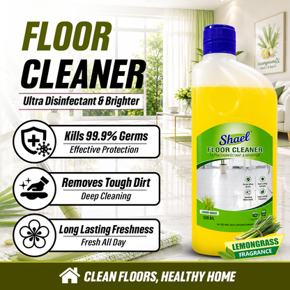 Shael Lemongrass Floor Cleaner 500ML (Pack of 2) | Floral Fresh Shine & Disinfectant Floor Cleaner – ₹67.5/bottle
