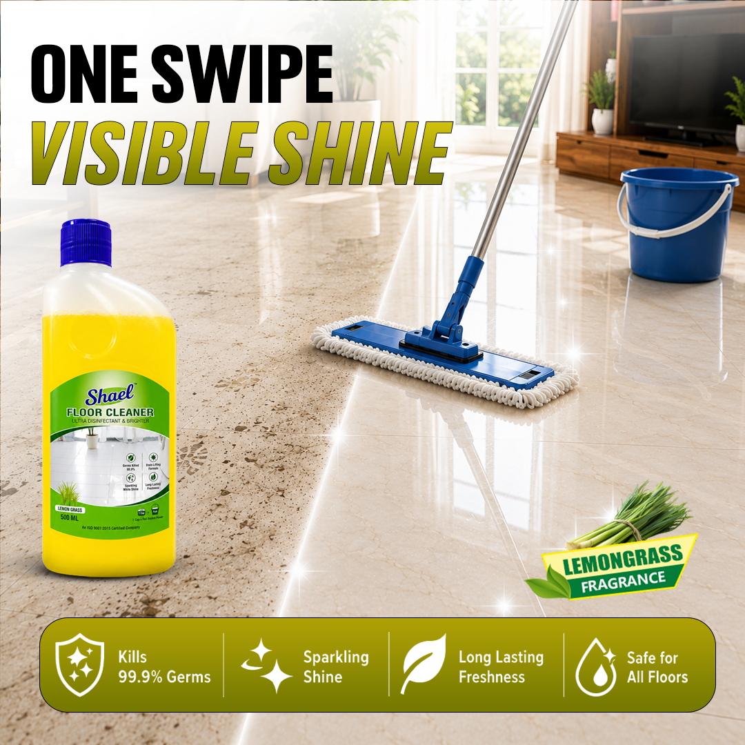 Shael Lemongrass Floor Cleaner 500ML (Pack of 2) | Floral Fresh Shine & Disinfectant Floor Cleaner – ₹67.5/bottle