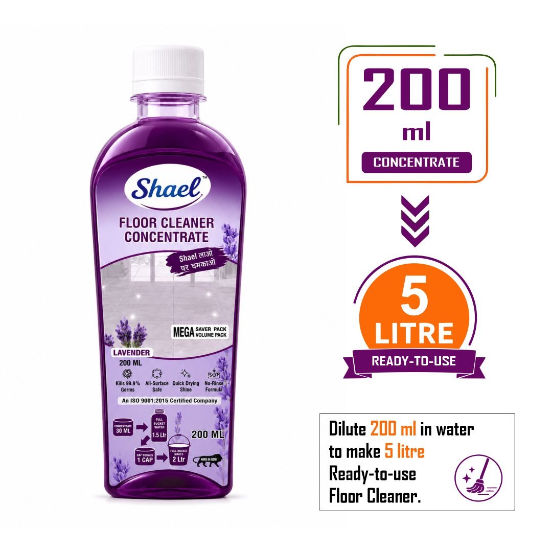 Floor Cleaner Concentrate Lavender 200ml – Makes 5 Litres – Multi-Surface Floor Cleaner for Tile, Marble & Wood