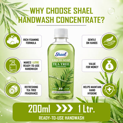 Shael Tea Tree Liquid Soap Concentrate (200 ml) | Makes 1 Litre Ready-to-Use Handwash
