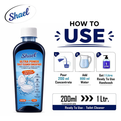Toilet Cleaner Concentrate 200ml Makes 1 Litre | Powerful Disinfectant Toilet Bowl Cleaner | Removes Hard Water Stains, Limescale & Odour | Fresh Fragrance