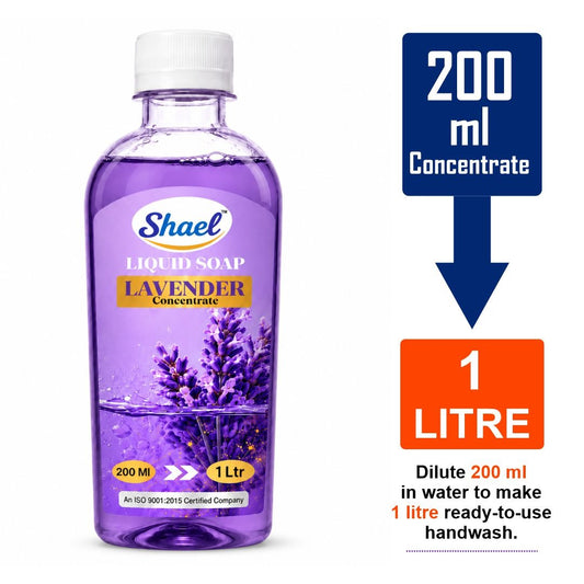 Shael Lavender Liquid Soap Concentrate (200 ml) | Rich Foaming Formula | Makes 1 Litre Ready-to-Use Handwash